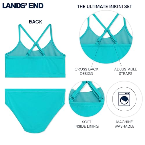 Image of Lands' End Girls' Swim UPF 50+ Adjustable Strap Bikini Set