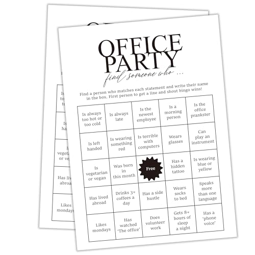 Juego de mesa Office Party Find Someone Who Games, 30 cartas miniatura 1
