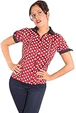 rockabilly Plissee Shirt SugarShock Damen Retro Biesen Bluse 161936669 Weinrot XL