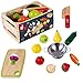 Janod Fruits & Vegetable Maxi Set - Wooden Sliceable Play Food - 13 Piece Set - Ages 3+ - J06607