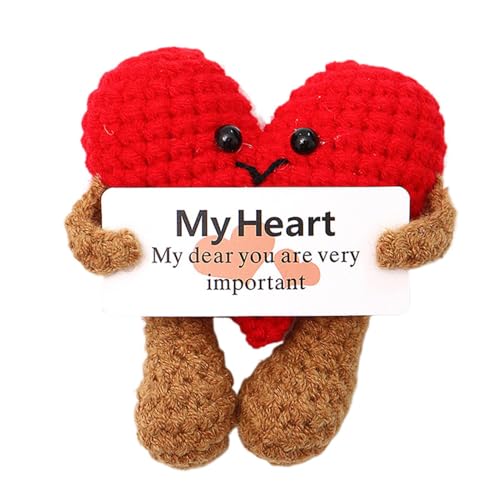 Flkiglm Corazón de Ganchillo Muñeco de Ganchillo Positivo, y portátil Flkiglm Corazón de Ganchillo Muñeco de Ganchillo Positivo, y portátil