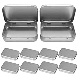 ZOCONE 10 Stück Metalldöschen, Blechdose mit Deckel Minibox Organizer Metallbox Mini Aufbewahrungsbox Schwarz Metalldosen mit Deckel für Zuhause Sügigkeiten Kleinen Gegenständen (95x60x21mm)