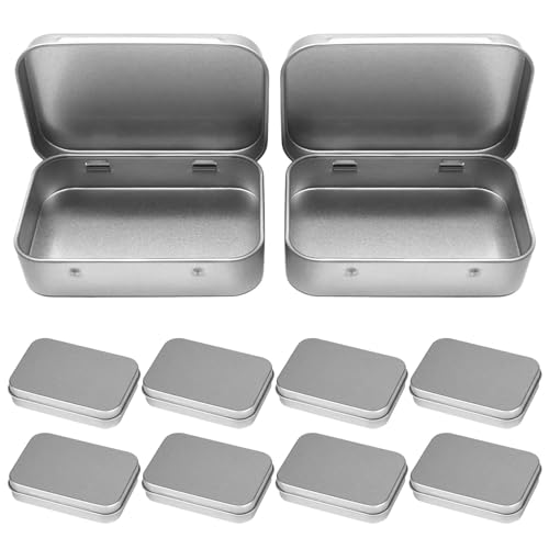 ZOCONE 10 Stück Metalldöschen, Blechdose mit Deckel Minibox Organizer Metallbox Mini Aufbewahrungsbox Schwarz Metalldosen mit Deckel für Zuhause Sügigkeiten Kleinen Gegenständen (95x60x21mm)