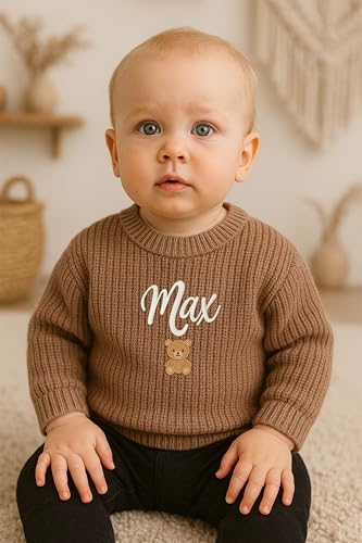 Love Signal Personalized Baby Toddler Sweater, Custom Knit Sweater for Newborn Boy Girl, Gift Baby Shower, Birthday Christmas4