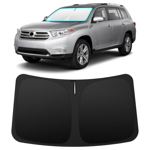 Image of INSAUTO Custom Fit Windshield Sun Shade for Toyota Highlander 2008-2013 | Foldable Front Window Sunshade Car Accessories, UV & Heat Reflector, Keeps Interior Cool, Includes Storage Bag
