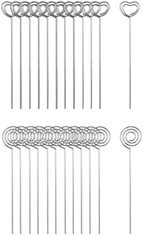 40 Stück Blumen Fotohalter Gold - Herzform Tischkartenhalter 30cm Für Hochzeit