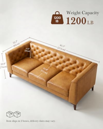 Waxed Full Grain Leather Sofa