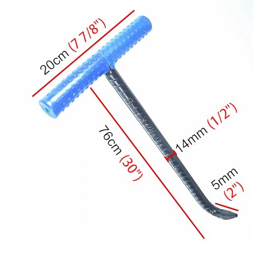Gancho extractor de tapas de alcantarilla de alta resistencia con mango azul 5