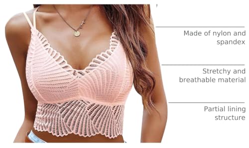 Image of Avidlove Lace Bralette for Women V Neck Camisoles Racerback Adjustable Strap Crop Top