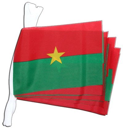 Guirlande drapeau Burkina Faso de 5,9 mètres avec 20 pavillons Digni