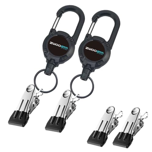 ZWOOGYM Clips rétractables housse golf noir x2