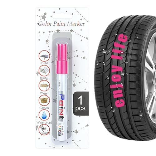 Duroecsain Pennarello per vernice pneumatica, penna per vernice per auto,Penna per vernice portatile impermeabile per veicolo | Corri automobilistici ad asciugatura rapida, strumento di riparazione