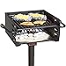 Pilot Rock Park Style Heavy Duty Steel Outdoor BBQ Charcoal Grill with Cooking Grate and 360 Degree Swivel Post for Camping or Backyard, Black