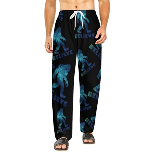 Bigfoot Sasquatch Believe All Over Print Pajama Pants Elastic Waistband Pajama Bottoms for Men Women