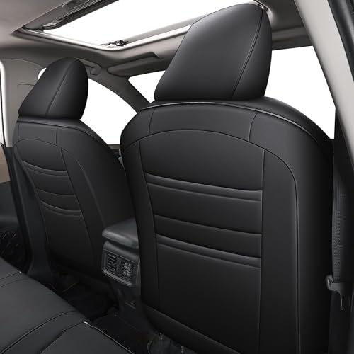 Image of AOMSAZTO Custom Fit Seat Covers for Toyota bZ4X XLE,Limited 2023 2024 2025 2026 Full Set Waterproof Faux Leather Cover Seat Set Interior Accessories Cushion Protector Breathable Seat Cover Sets Black