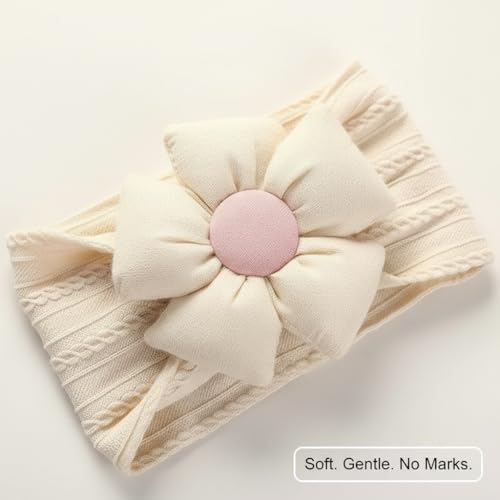 Image of BAKEFY -6 Super Stretchy Soft Knot Headbands with Hair Bows Flower Head Wrap Hair Accessories For Newborn Baby Girls Infant Toddlers Kids