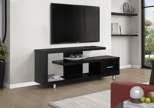 Monarch Specialties TV Stand with 1 Drawer, 60"W, Cappuccino