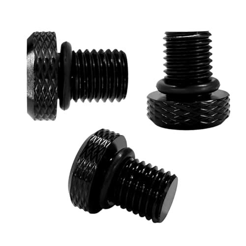 YTFRL 3 PCS M10x1.25 Motorcycle Mirror Hole Plug, Anti-Rust Aluminum Motor Rearview Mirror Hole Screws, Universal Mirrors Blanking Cover Caps Suitable for Most Motorcycles ATVs Bikes