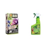 COMPO Bio Rhododendron Langzeit-Dünger für Rhododendren und andere Morbeetpflanzen, 5 Monate Wirkung, 2 kg & Duaxo Universal Pilz-frei AF, Bekämpfung von Pilzkrankheiten, 750 ml