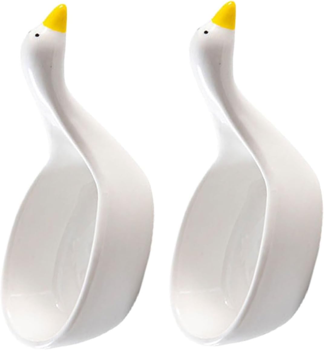 VALICLUD 2pcs Ceramic Swan Dish Condiment Serving Plate Mini Sauce Bowl for Dipping Small Sauce Dishes for Condiments Cartoon Dip Bowl Easy to Clean