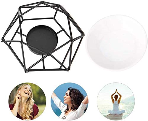 ANNIUP Aromatic Oil Burner,Geometric Ceramic Essential Oil Candle Holder Wax Melt Burner Warmer Melter fragrance Home Office Decoration for Home Office Bedroom Living Room Gifts-01 - Image 5