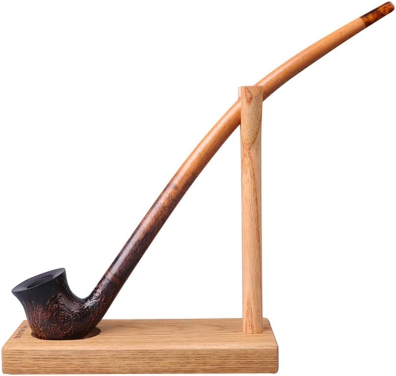 MUXIANG Wooden Pipe Stand Rack Holder for 1 Churchwarden Pipe-Handmade from Solid Wood- Special for Long Pipe FA0100
