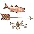 Good Directions Bass with Arrow Cottage Weathervane - Pure Copper with Roof Mount