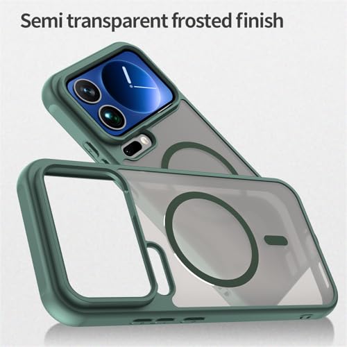 Image of Compatible with Xiaomi 17 Pro Max Case Cover,Compatible with MagSafe,Anti-Fall,Compatible with Xiaomi 17 Pro Max 5G 2509FPN0BC Cell Protective Phone Case Green