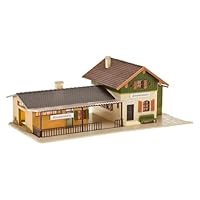 FALLER Kleinstation Zindelstein Modellbausatz mit 86 Einzelteilen 202 x 102 x 75 mm I Modelleisenbahn Zubehör H0 Gebäude I Modelleisenbahn H0 Bahnhof