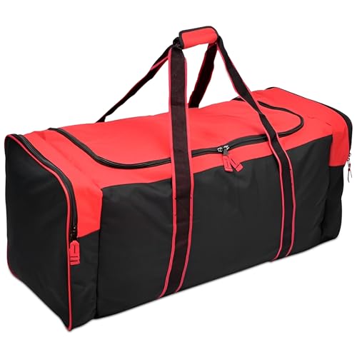 Jetstream 36 Inch Heavy Duty Waterproof 3-Pocket Hockey Bag Red