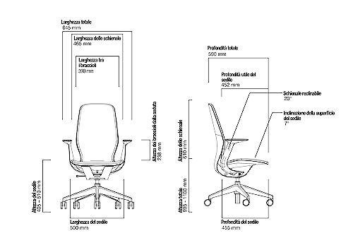 Steelcase SILQ Sedia ergonomica regolabile in altezza, schienale Merle Plastic/Merle e rivestimento Nero - Immagine 2