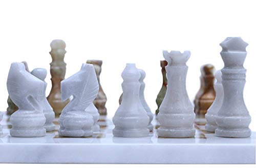 Échiquier en Marbre Blanc Échecs en Pierre Durable AntiRayures - 3