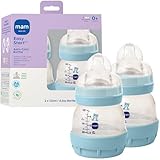 MAM Easy Start Anti-Colic Baby Bottles, Extra Slow Flow, Breastfeeding-Like Silicone Nipple Bottle, Reduces Colic, Gas, & Reflux, Easy-to-Clean, BPA-Free, Vented Baby Bottles for Newborns, 0-3 Months