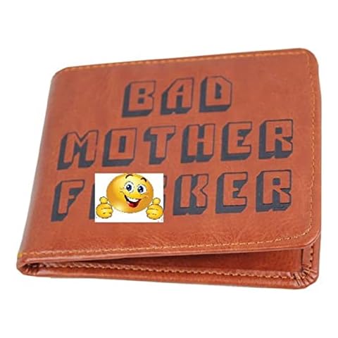 Bmf fiction Bad Mother F*cker Brown Leather pulp Wallet, One Size Cover