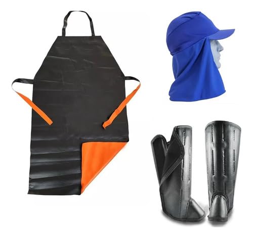 Kit EPI para Jardinagem e Roçadeira, Perneira, Touca, Boné, Avental de Lona, Proteção para Trabalho