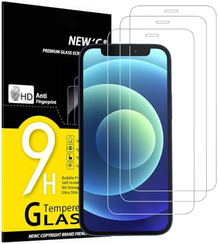 NEW'C 3枚入り iPhone 12 Mini (5.4")用強化ガラス液晶保護フィルム 浮きなし、超耐久9H硬度、気泡なし