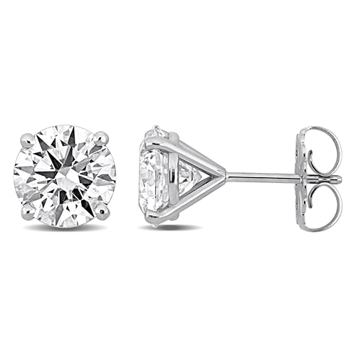 Image of Lab-Grown Diamond Stud Earrings With Unique laser engraved Diamond ID, Set In Platinum, White Gold or Yellow Gold - D Color, VVS2 Clarity, IGI Certified Lab-Grown Diamonds - Available in 1 to 5 CTTW