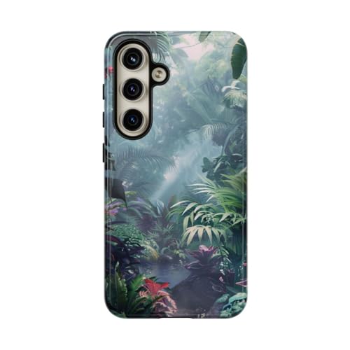 Coque rigide Galaxy S24 jungle tropicale verte brillante
