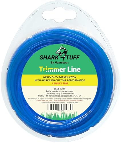 Shark-Tuff® 20M Universal Strimmer Wire Heavy Duty | 1.2mm 1.6mm 2mm Strimmer Cord | Grass Trimmer Strimmer Line | Fits All String Trimmer Models