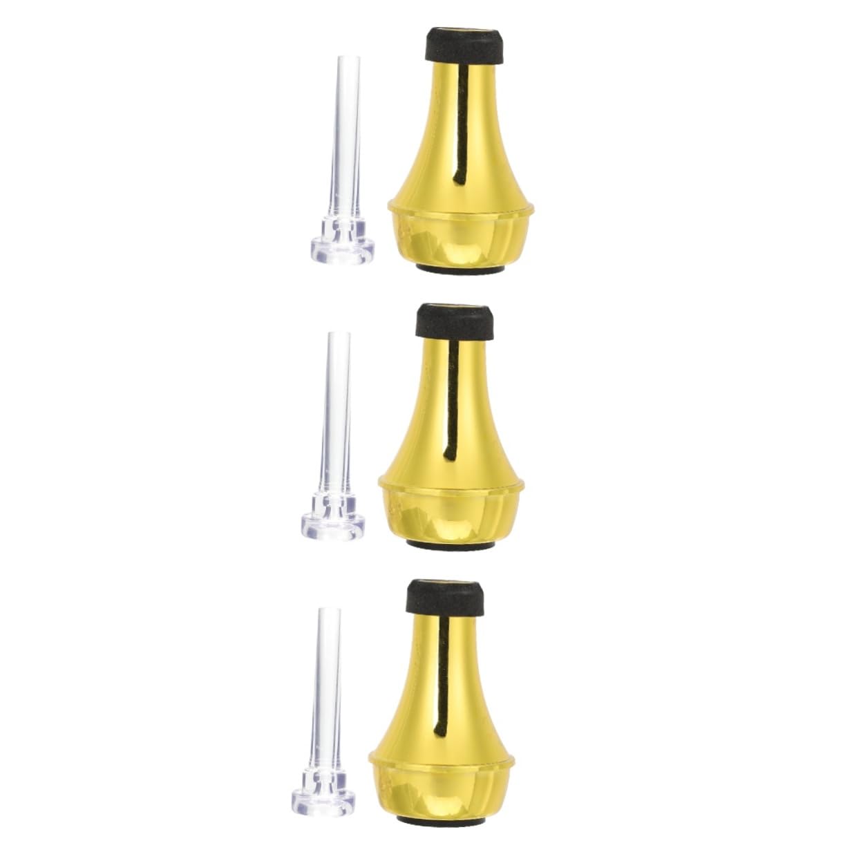 ibasenice 3sets Sordina Per Tromba Mute Dritto Pratico Accessorio Musicale Compatto e Leggero Per Pratica Silenziosa e Modifica Del Suono Include Mute e Bocchino Trasparente