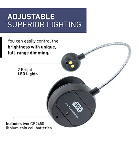 Withit Star Wars Clip On Book Light – Mandalorian - Led Reading Light With Clip For Books/Ebooks, 2 Led Lights, Dimmable, Reduced Glare, Portable Bookmark Light For Kids, Batteries Included #TOP3