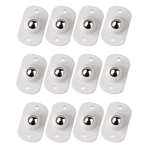 Thinks Zone 12Pcs Mini Swivel Casters Wheels Self-Adhesive 360 Degree Rotation Sticky Pulley Low Level Silent Roller Ball Castors Transfer Bearing for Bins Bottom Storage Box Furniture Trash-image-31