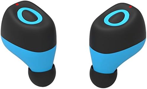 Q17 Wireless mini bluetooth earphone, New style CHSMONB Sport in-ear Earplugs, Smart Noise Canceling USB CSR4.1 Stereo Magnetic Headphone, Wireless Bluetooth Earbuds with Built in Mic for Gym Running Driving & Cooking, 5 Hours Play Time (Blue)