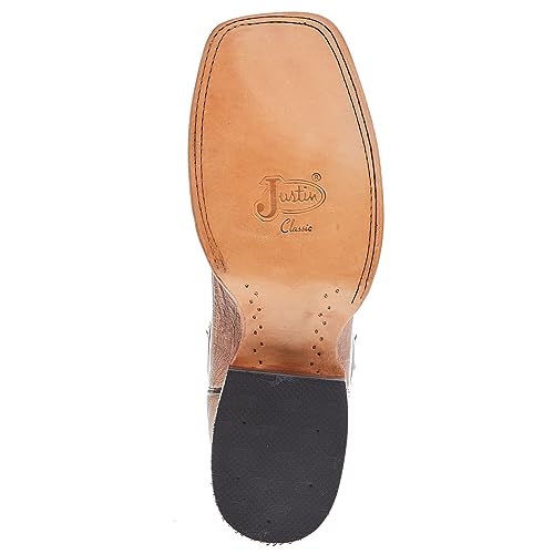 Justin Boot Company Men's McLane Tan Smooth Ostrich Vamp 11 Red Cowhide Top2