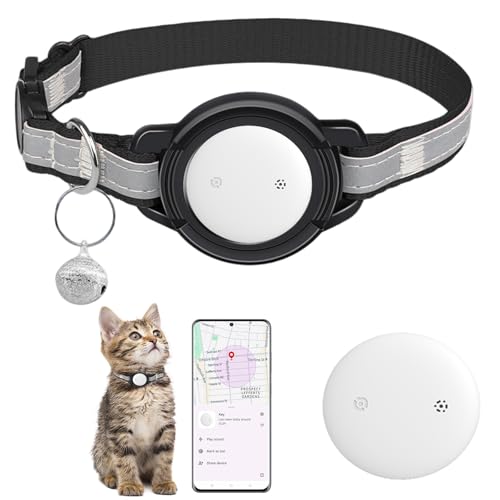 Android Cat Tracker Collar (1 Pack), Mini Cat GPS Tracker, Smart Pet Activity Trackers, No Subscription, GPS Cat Collar Google Certified Finder, Anti-Lost, Finder Tag for Vehicles, Pets, Kids, Items