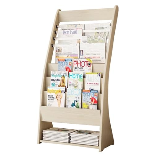 Revistero de madera, soporte de exhibición de gran capacidad para oficinas, bibliotecas, centros comerciales, salas de exposiciones, hospitales