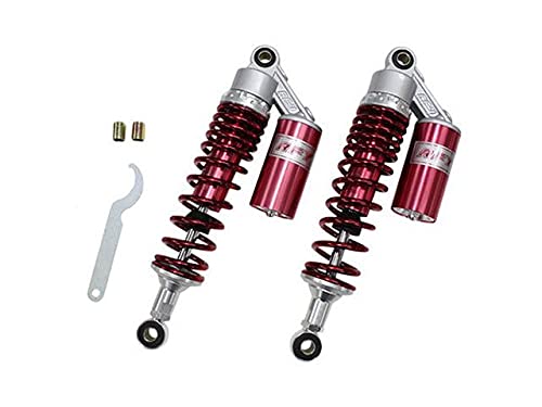 EnergyPrice(エナジープライス) バイク リアサスペンション タンク付 320mm リアショック CB400 XJ400 GT380 Z400FX Z250FT ゼファー ZRX 等互換 汎用 レッド/レッド 1セット(2本入)