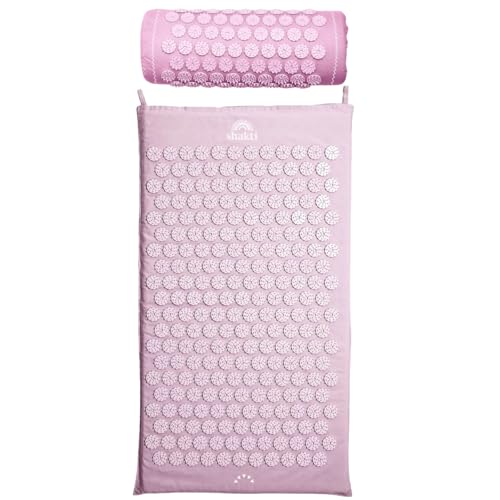 ShaktiMat [Das Original seit 2007] Akupressurmatte und Akupressurkissen zur Entspannung für Rücken, Nacken, Füße, Ethische Handarbeit, GOTS-zertifizierte Bio-Baumwolle, Rosa 1