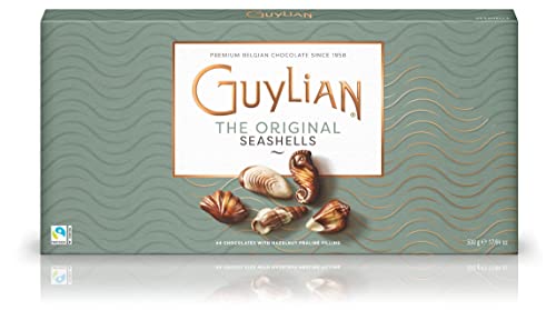Guylian - Bombones Chocolate Belga, Chocolates rellenos de Praliné de Avellanas, Caja de Bombones forma Concha Marina, 44 unidades - 500 g
