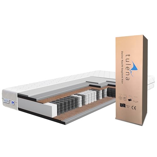 TULENA Matratze 90x200 H4 + H5 Basic 23cm hoch Taschenfederkernmatratze...